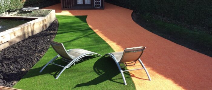 Two coloured artificial turf Two coloured artificial turf