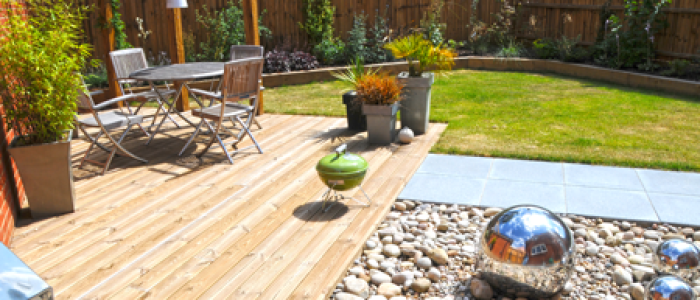 Modern garden with seating area